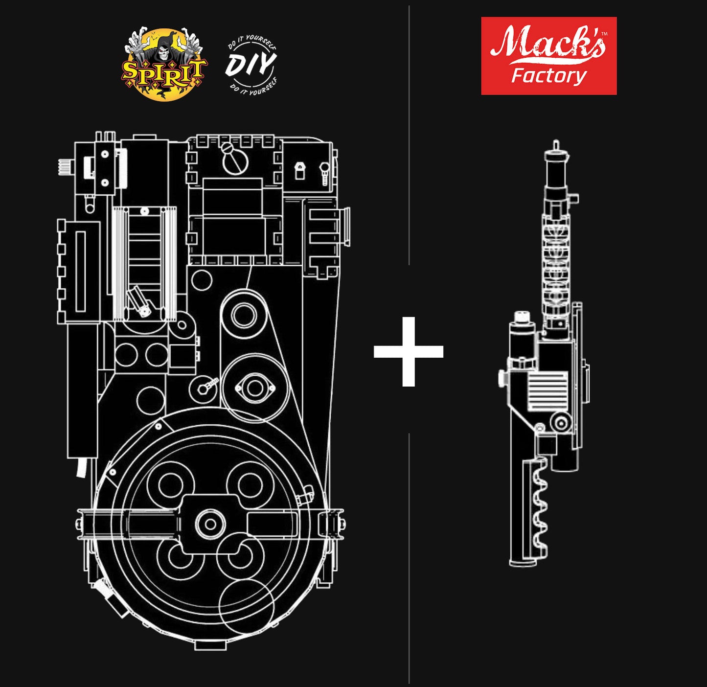 GPStar II : Spirit / DIY Proton Pack + Mack's Factory Neutrona Wand Classic Plus Kit