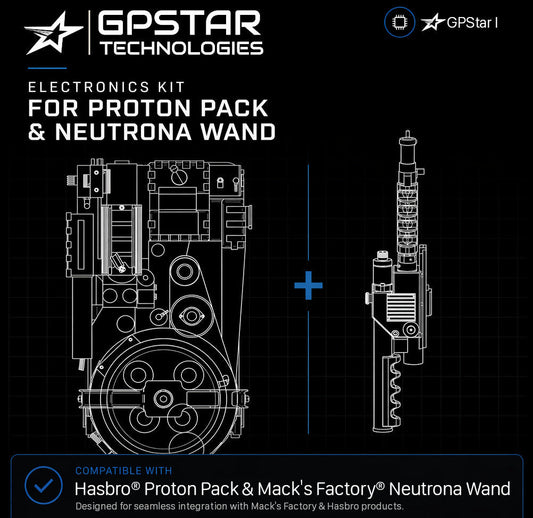 GPStar I : Hasbro Proton Pack + Mack's Factory Neutona Wand Classic Kit