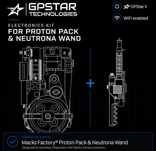GPStar II :  Mack's Factory Proton Pack + Mack's Factory Neutrona Wand Extreme Plus Kit