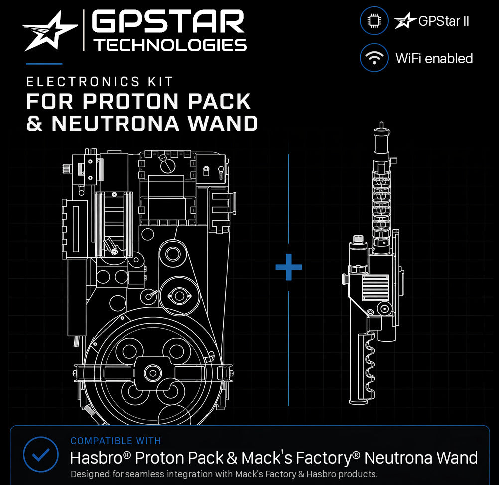 GPStar II - JST : Hasbro Proton Pack + Mack's Factory Neutrona Wand Classic Kit