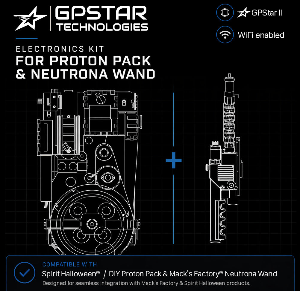 GPStar II - JST : Spirit / DIY Proton Pack + Mack's Factory Neutrona Wand Classic Kit