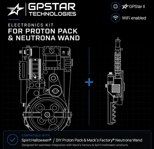 GPStar II : Spirit / DIY Proton Pack + Mack's Factory Neutrona Wand Extreme Plus Kit